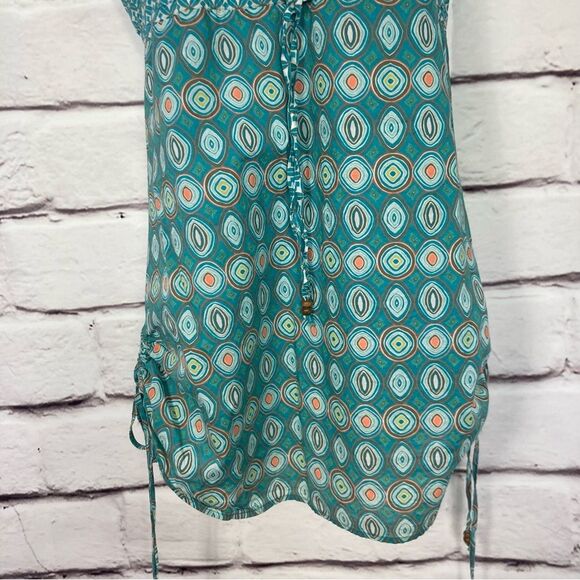 Vintage Anchor Blue Tank SZ M Tunic 100% Cotton Y2K 90’s Turquoise Orange Circle - Picture 6 of 16